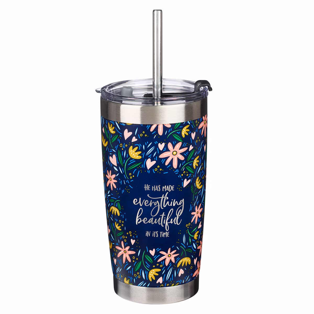 everything beautiful stainless steel travel mug with reusable stainless steel straw ecclesiastes 3:11 everything beautiful stainless steel travel mug with reusable stainless steel straw ecclesiastes 3:11