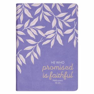 faithful promise lavender garden faux leather classic journal hebrews 10:23