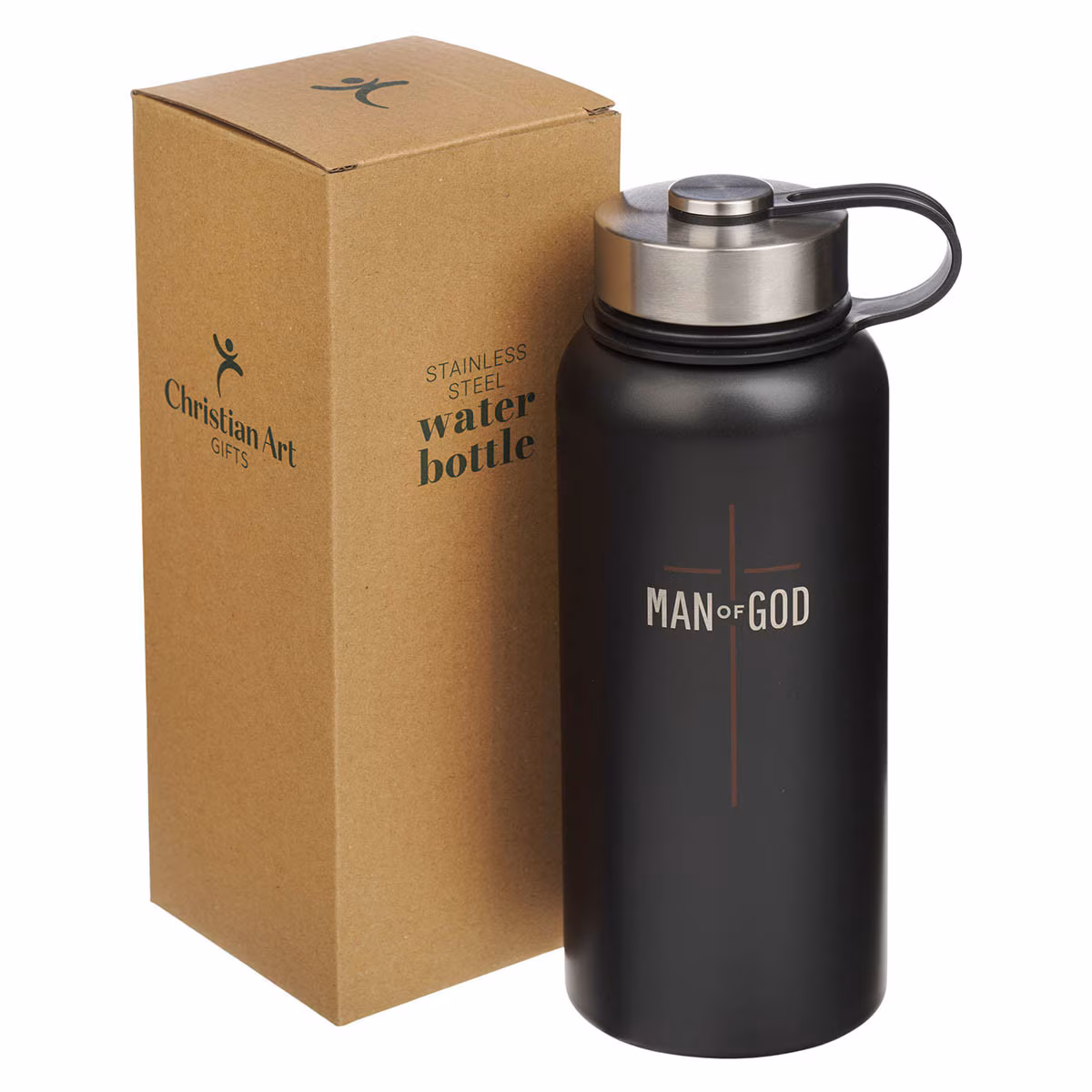 man of god matte black stainless steel water bottle man of god matte black stainless steel water bottle